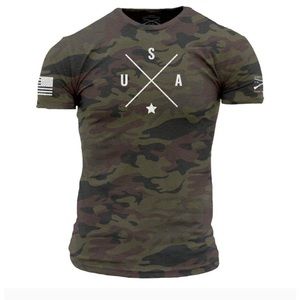 GRUNT STYLE | Simple USA tee/t-shirt Woodland Camo